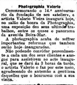 !4 anos do atelê de Valério em São Paulo / O Estado de São Paulo, 30 de outubro de 1909.