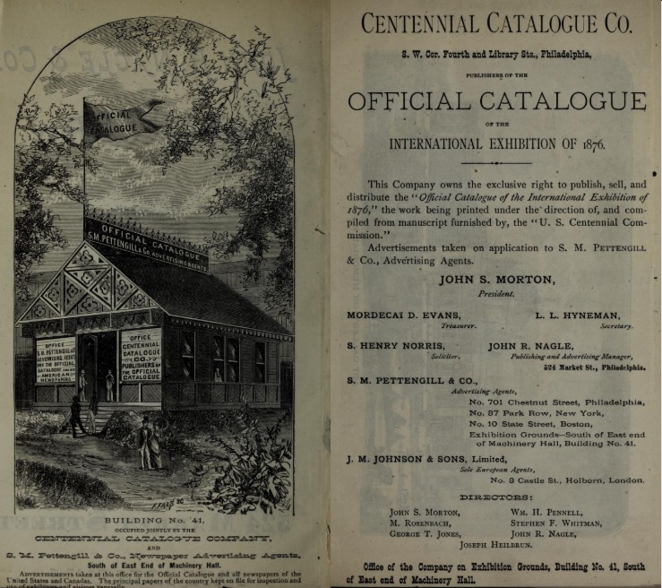 Capa da segunda parte do Catálogo Oficial da exposição Internacional da Filadélfia de 1876