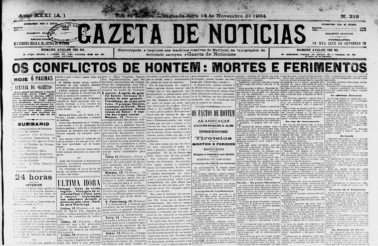 Gazeta de Notícias, 14 de novembro de 1904