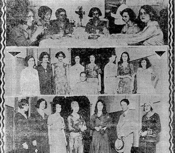 Várias integrantes do Batalhão Feminino João Pessoa, no Hotel Magnífico / Diário de Notícias, 18 de novembro de 1930