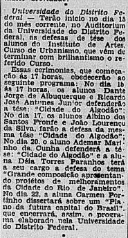 Jornal do Brasil, de dezembro de 1938