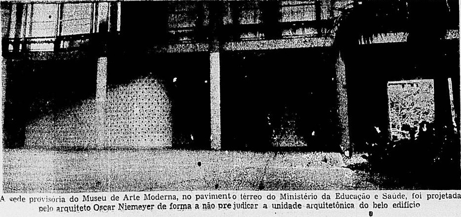 Sede provisória do MAM-RJ no térreo do Edifício Gustavo Capanema / Correio da Manhã, de 1952