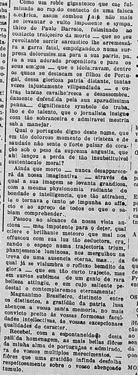 Artigo da professora e feminista portuguesa Mariana Coelho em homenagem a Paulo Barreto, o João do Rio / A República (PR), 28 de junho de 1921