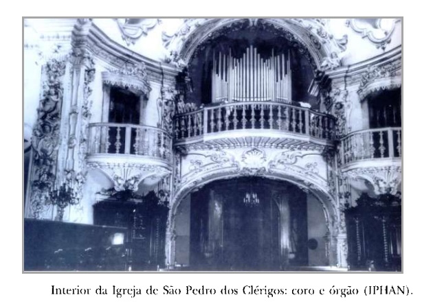 Interior da Igreja São Pedro dos Clérigos - Coro e órgão 