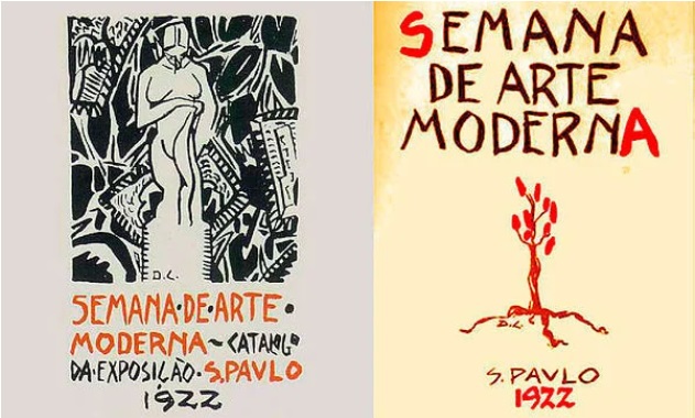 Cartaz e capa do catálogo da Semana de Arte Moderna, produzidos por Di Cavalcanti