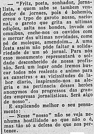 Declaração de Herbert Moses, presidente da Associação Brasileira de Imprensa / A Noite, de junho de 1933