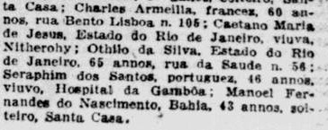 Jornal do Commercio, de 1913, última coluna