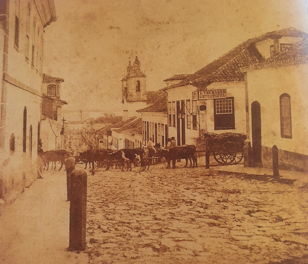 Ateliê de TErragno na rua do Rosário esquina com rua da Alegria, em Porto Alegre, 1862 / Acervo de Carlos Henrique Bertelli