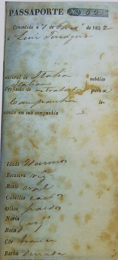 Passaporte de Terragno 1852 / Acervo AHRS