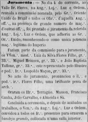 O Maçom (RS), 15 de julho de 1874