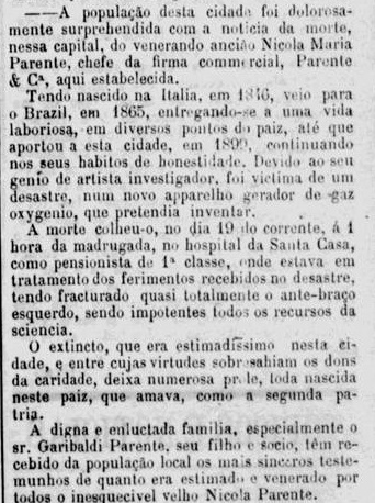 Estado da Paraíba, maio de 1911