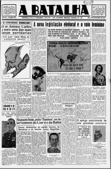 Capa do jornal A Batalha, 13 de setembro de 1931