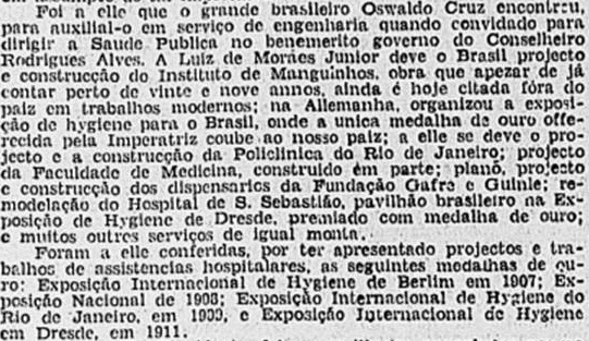 Sobre Luiz Moraes Junior / Jornal do Brasil, 29 de agosto de 1934