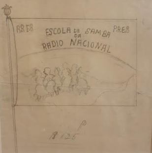 Bandeira Rádio Nacional por Heitor dos Prazeres, s/d. Coleção Família Heitor dos Prazeres