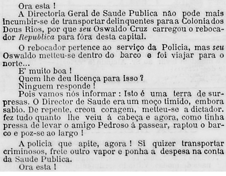 Comentário crítico sobre a viagem aos portos marítimos e fluviais do Brasil / O Malho, 7 de outubro de 1905