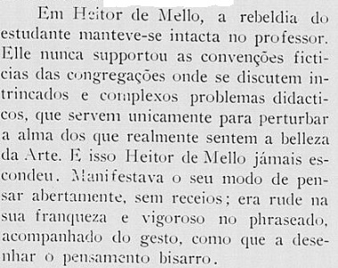 Adalberto de Mattos sobre Heitor de Mello / Illustração Brasileira, março de 1921