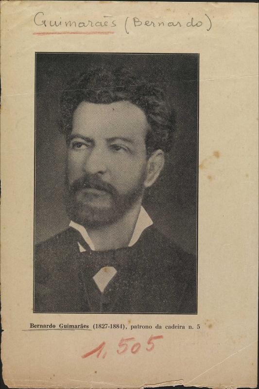 Bernardo Guimarães (1827-1884) : patrono da cadeira n. 5., s/d. / Acervo FBN