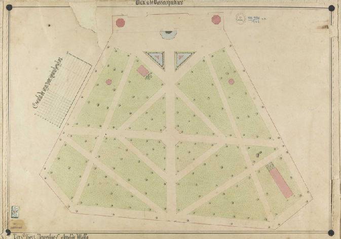 Planta do Passeio Público, c. 1850 / Acervo FBN