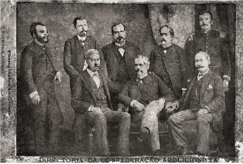 Photographia Americana. Líderes Abolicionistas José do Patrocínio, André Rebouças, João Clapp, José de Seixas Magalhães, Inácio von Doellinger, Praxedes Medella, Luís de Andrade e Luiz Pereira, membros da Confederação Abolicionista, c. 1880