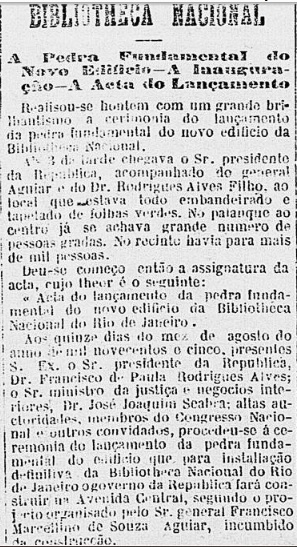 Gazeta de Notícias, 16 de agosto de 1905