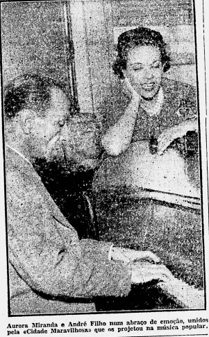 Encontro de André Filho e Aurora Miranda, em 1º de junho de 1960 / Diário de Notícias, 2 de junho de 1960