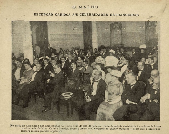 Plateia na 1ª conferência de Jane Catulle Mendès, no Rio de Janeiro / O Malho, 7 de outubro de 1911