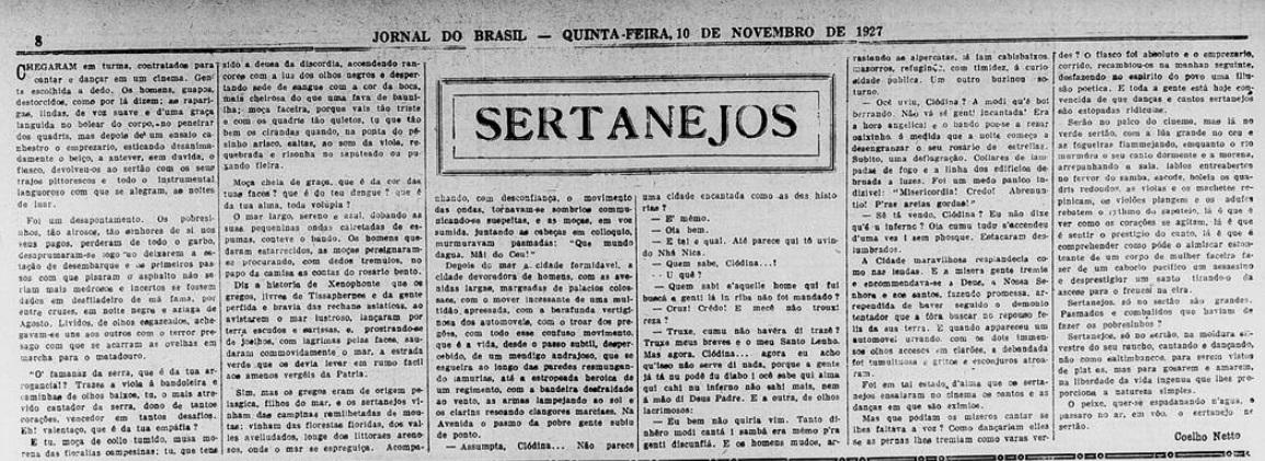 Jornal do Brasil, 10 de novembro de 1927